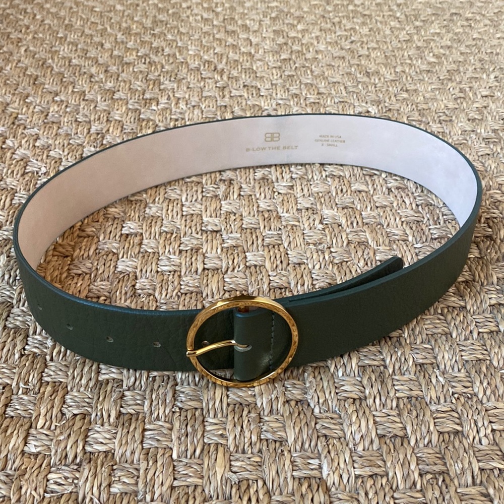 Like New Worn Once Genuine Leather Belt With Gold Buckle By B-Low The Belt